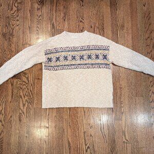 L.L. Bean Cotton Ragg Crewneck Fair Isle Women's Plus